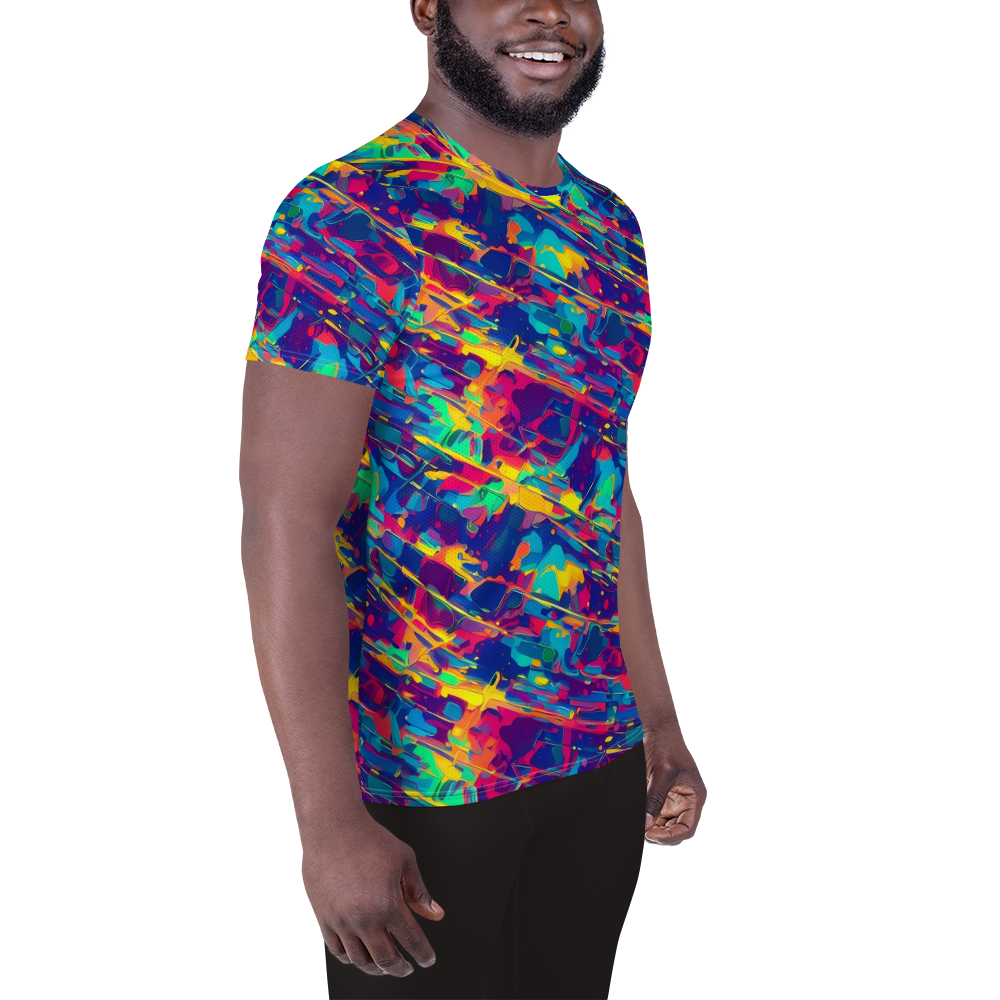 Men's Athletic T-Shirt - Spectrum Streaks
