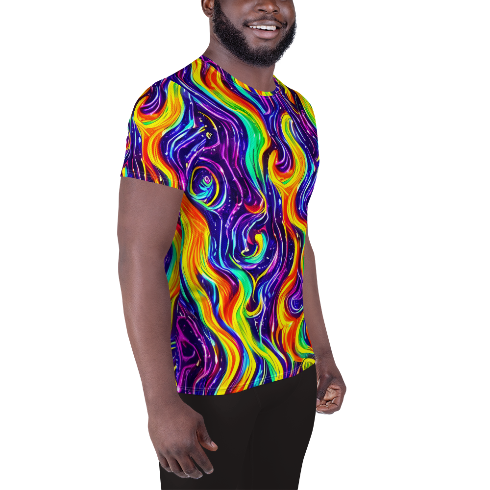 Men's Athletic T-Shirt - Galactic Flames