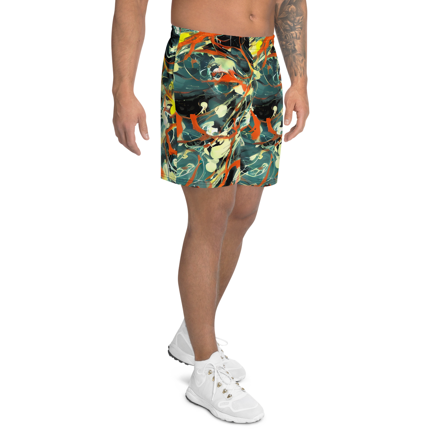 Men's Athletic Shorts - Fluid Firestorm