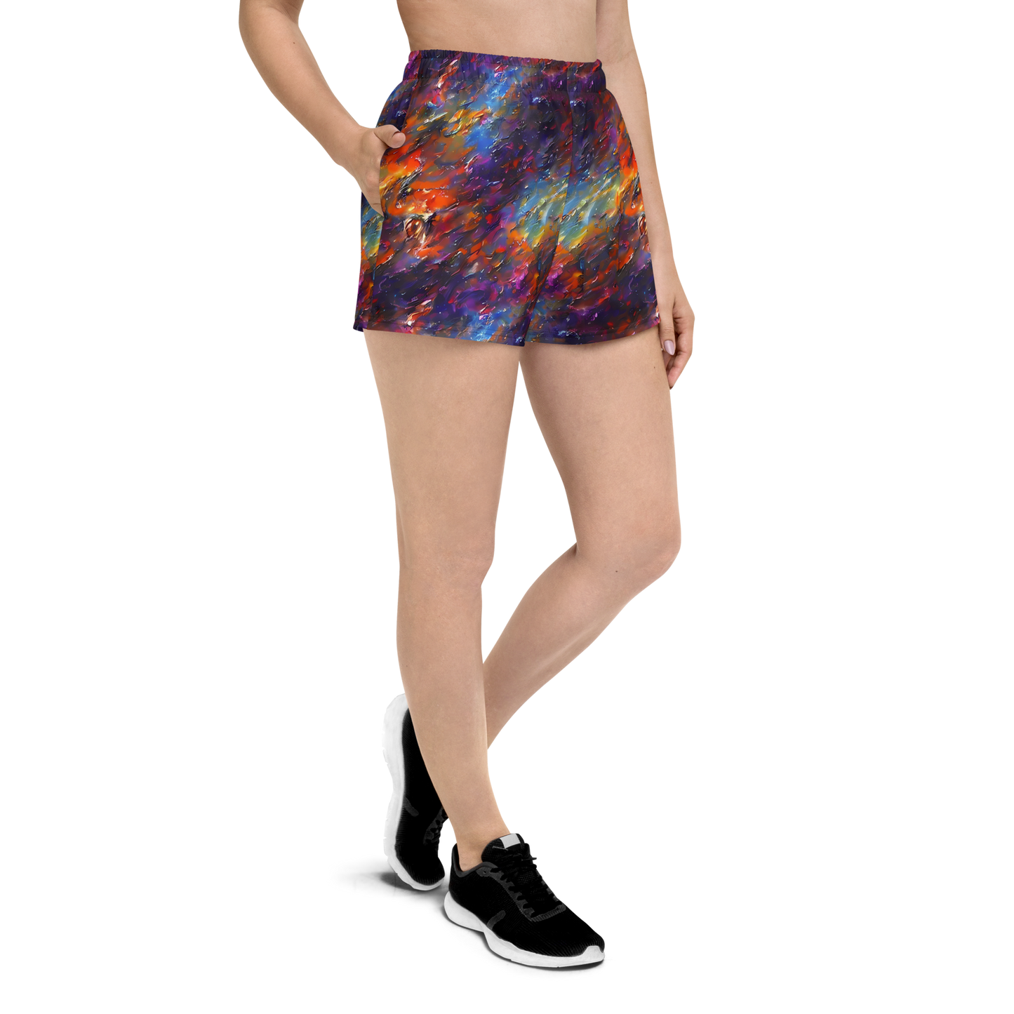 Women’s Athletic Shorts - Auroral Ripples