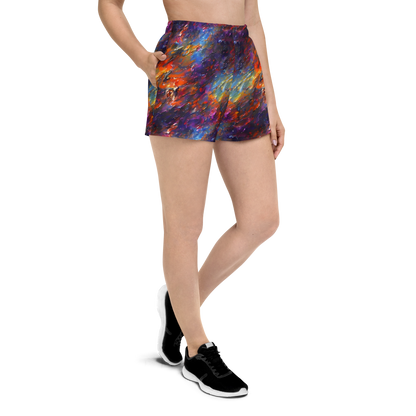 Women’s Athletic Shorts - Auroral Ripples