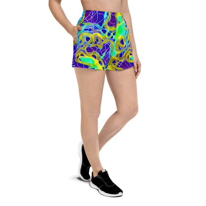 Women’s Athletic Shorts - Neon Jungle Rhapsody
