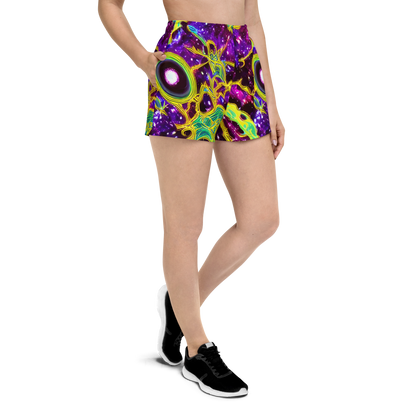 Women’s Athletic Shorts - Galactic Web