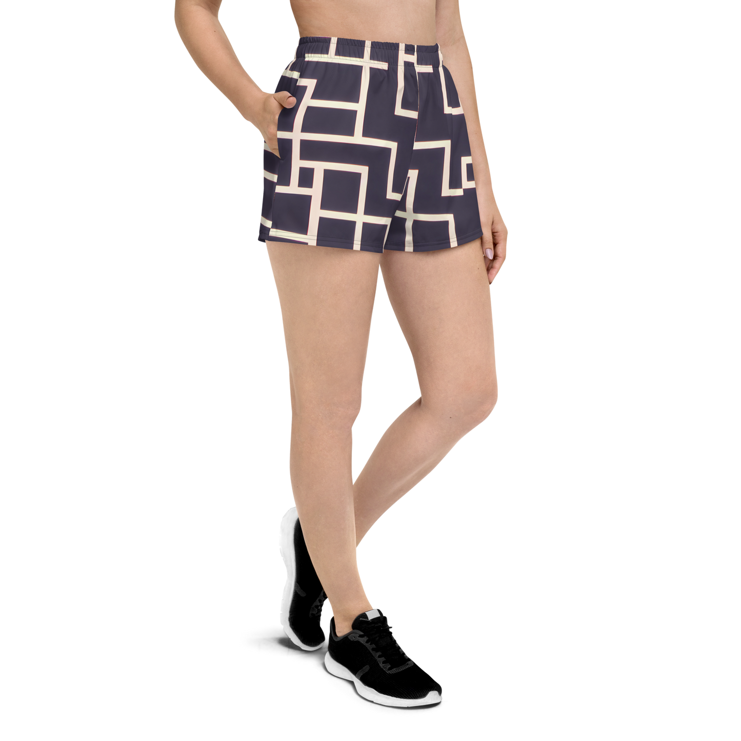 Women’s Athletic Shorts - Gilded Gridlock