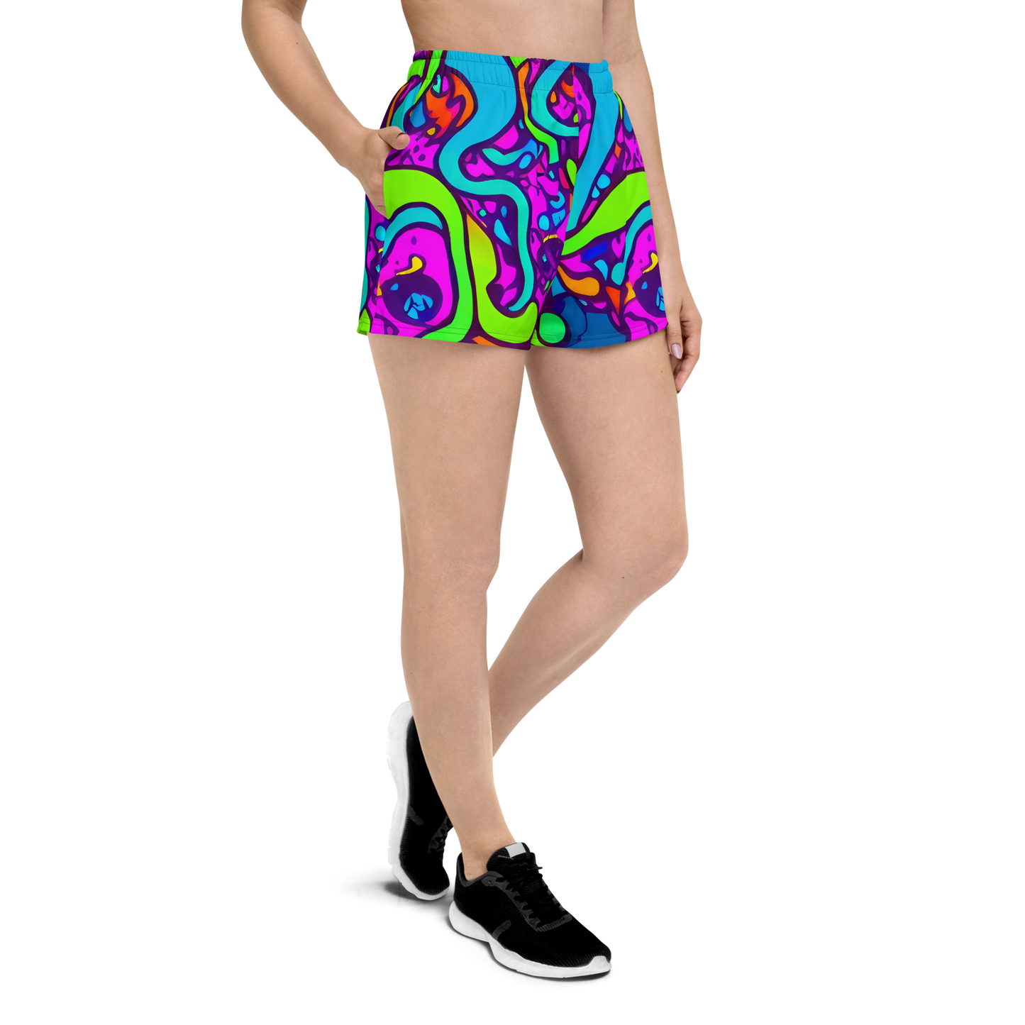 Women’s Athletic Shorts - Funky Vortex