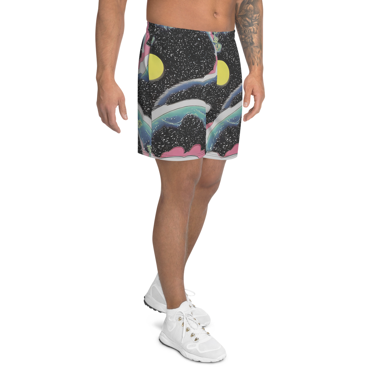 Men's Athletic Shorts - Lunar Waves