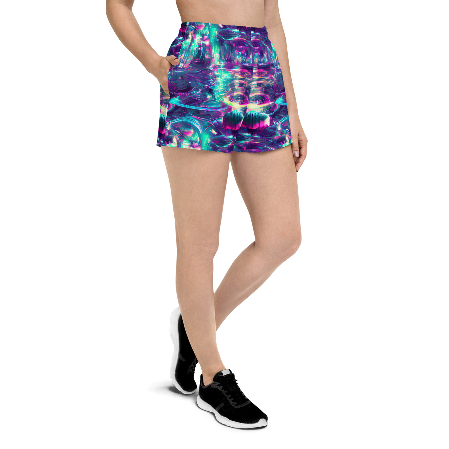 Women’s Athletic Shorts - Synthwave Surge