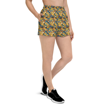 Women’s Athletic Shorts - Whimsical Feline Dance