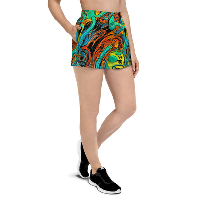 Women’s Athletic Shorts - Flaming Mirage