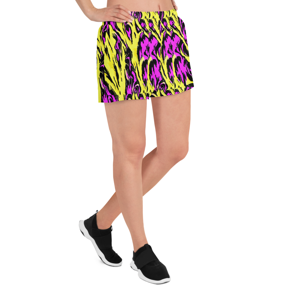 Women’s Athletic Shorts - Neon Savanna