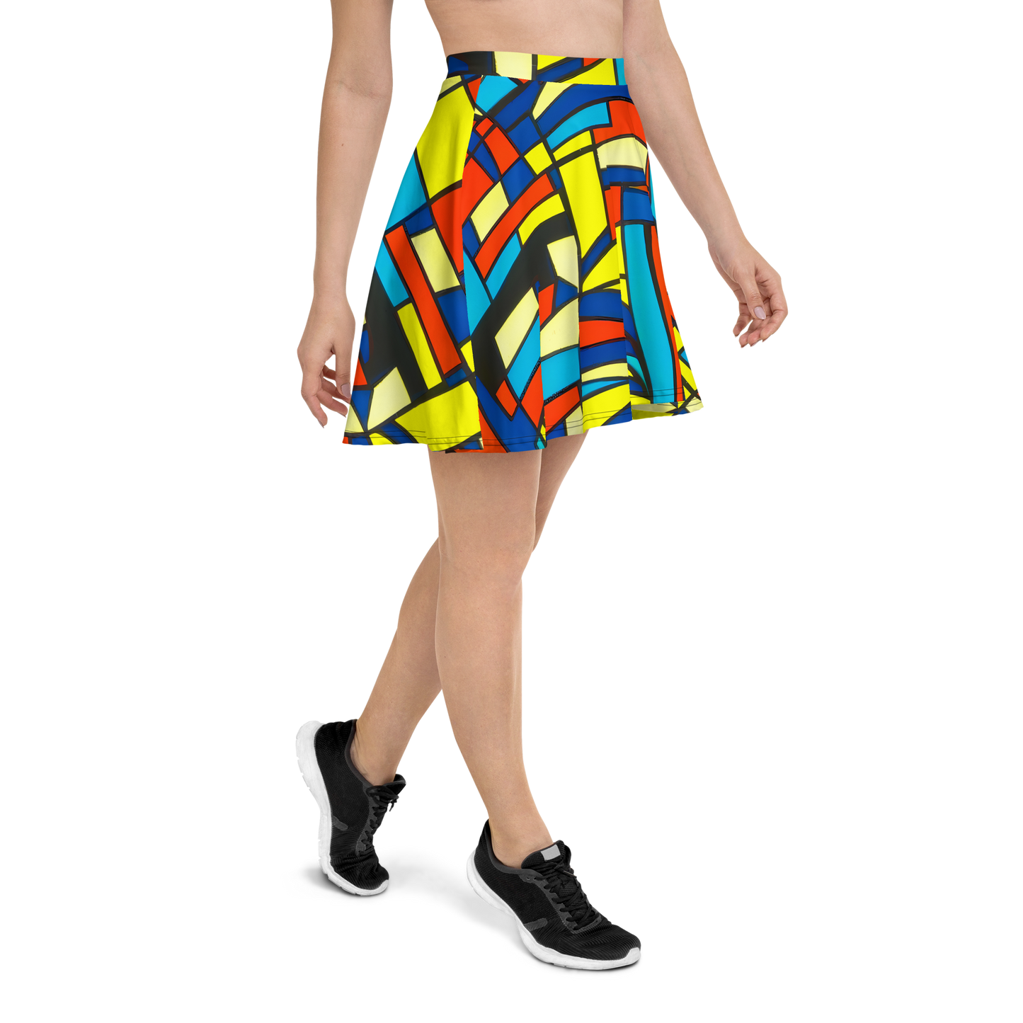 Skater Skirt - Neon Fractals