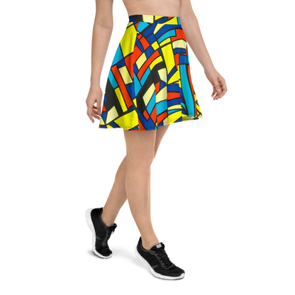 Skater Skirt - Neon Fractals