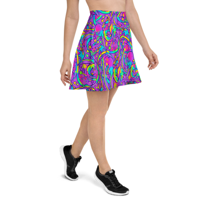 Skater Skirt - Neon Galaxy Whirl