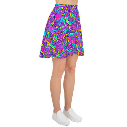 Skater Skirt - Neon Galaxy Whirl