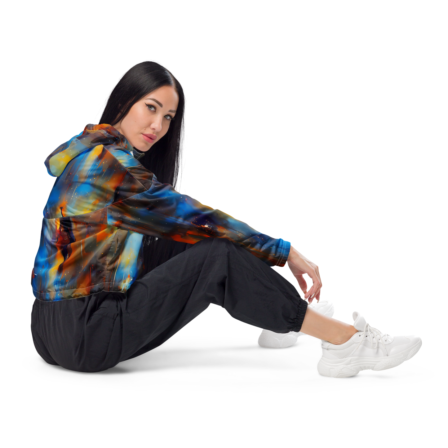 Women's Cropped Windbreaker - Cobalt Vogue