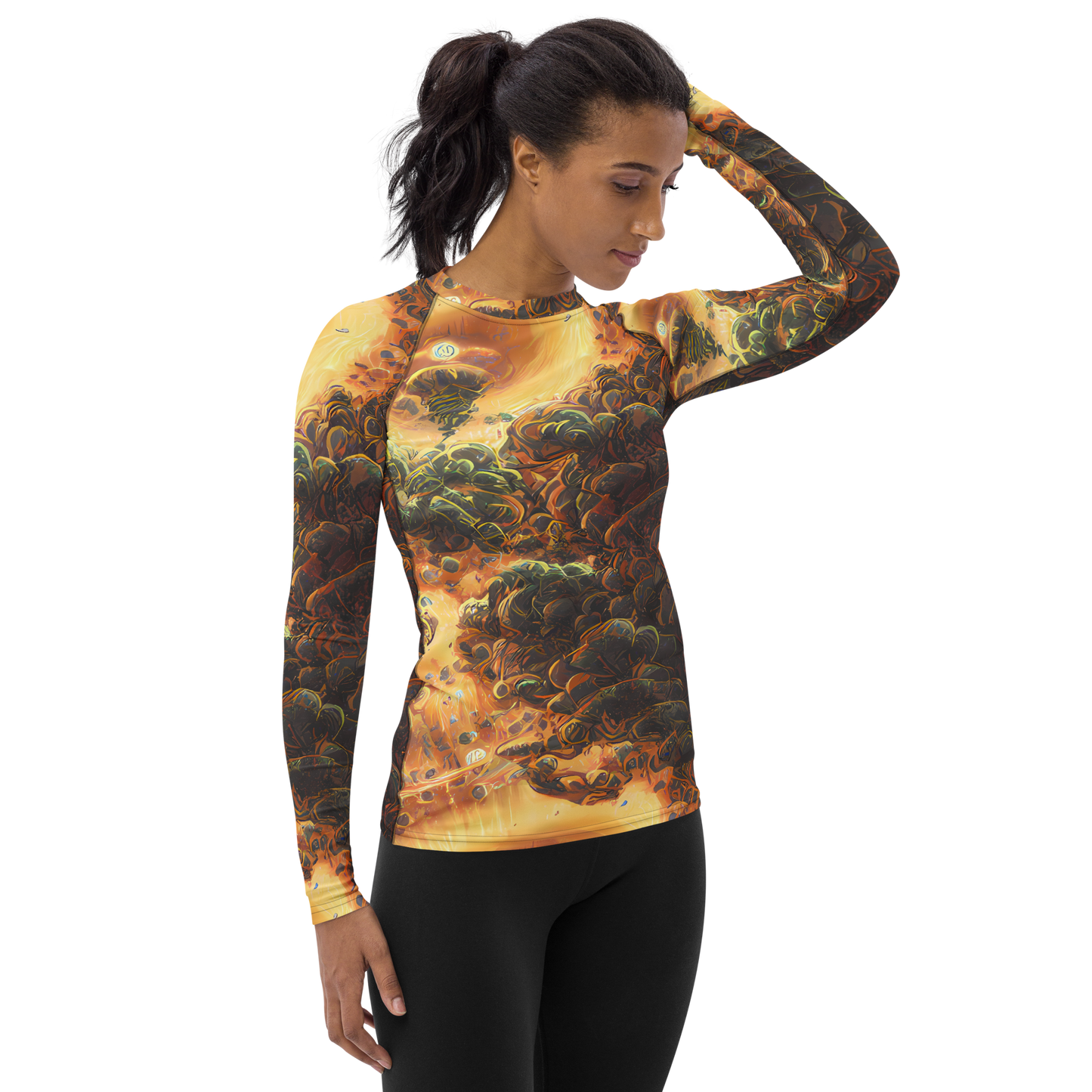 Women's Rash Guard - Volcanic Cascade