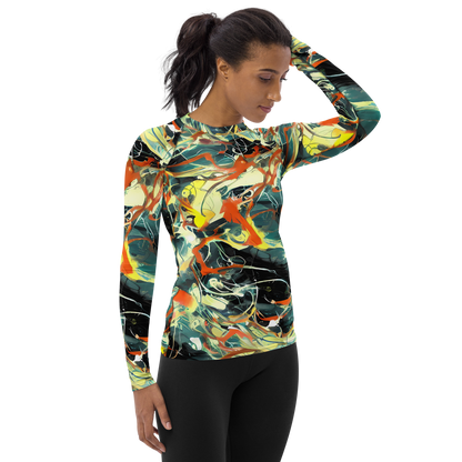 Women's Rash Guard - Fluid Firestorm