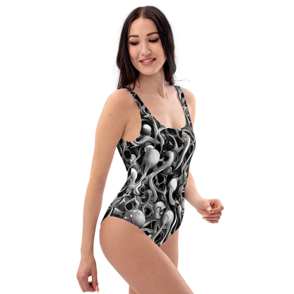 One-Piece Swimsuit - Fluid Monochrome