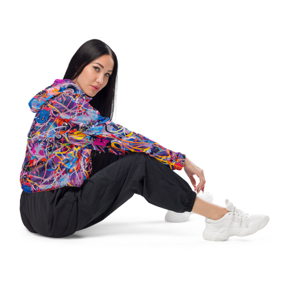 Women's Cropped Windbreaker - Vibrant Fusion