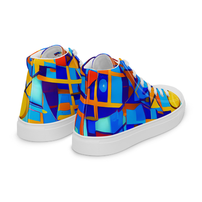 Men's High Top Canvas Shoes - Radiant Labyrinth