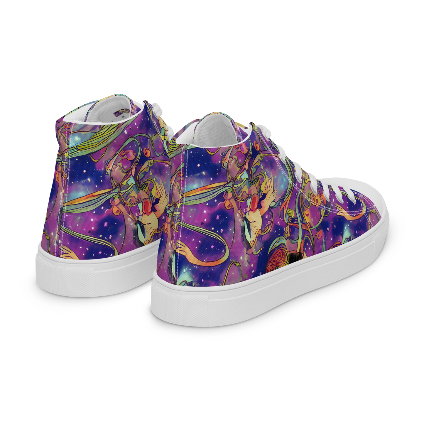 Men's High Top Canvas Shoes - Spiral of Stardust