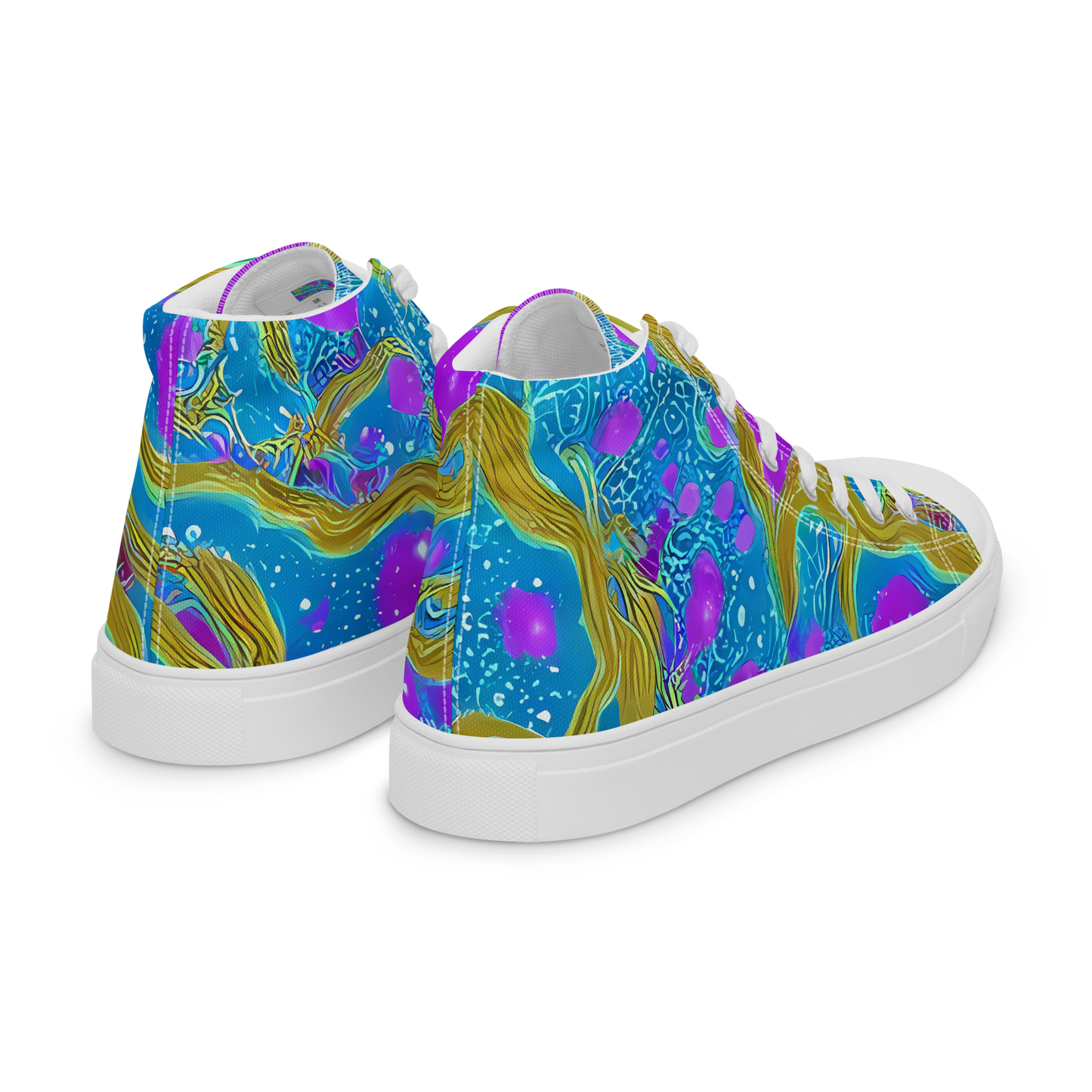 Men's High Top Canvas Shoes - Mystic Waves