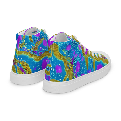 Men's High Top Canvas Shoes - Mystic Waves