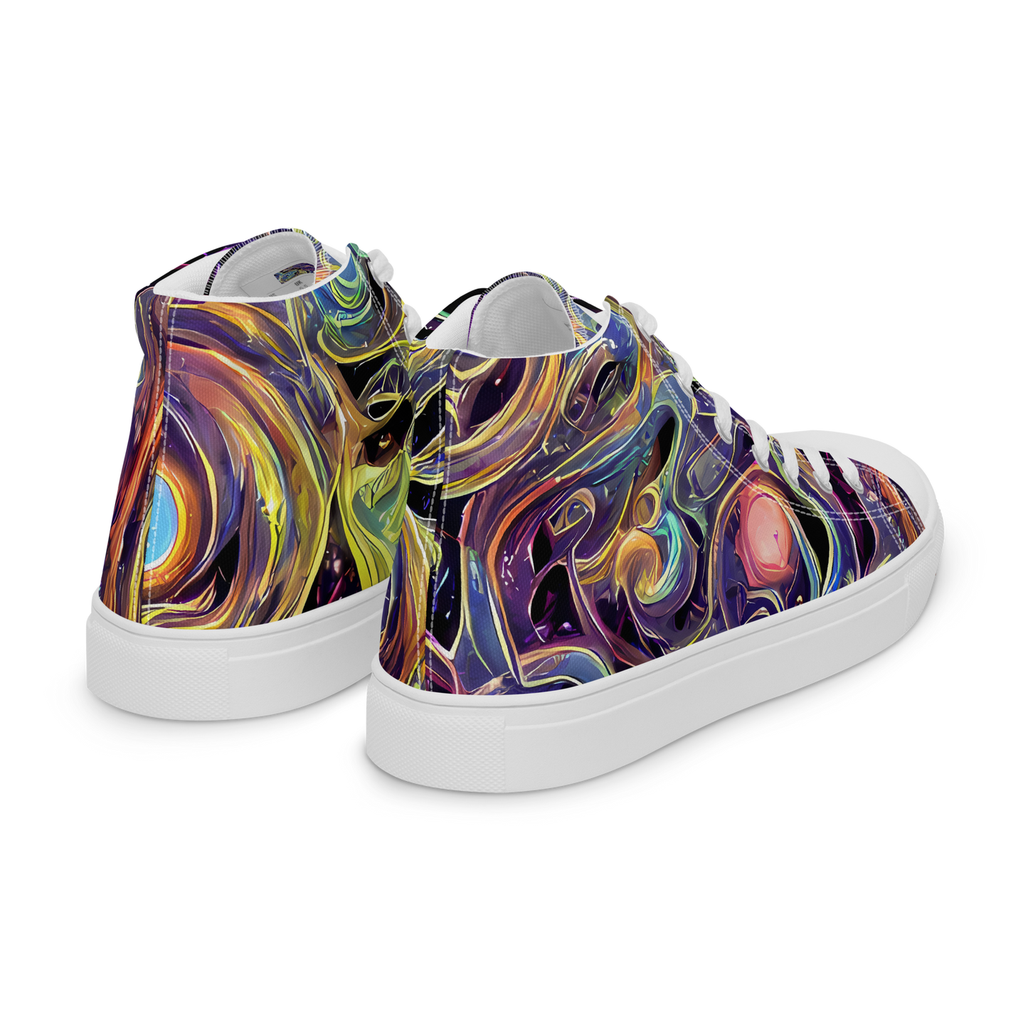 Men's High Top Canvas Shoes - Lebacq Swirl