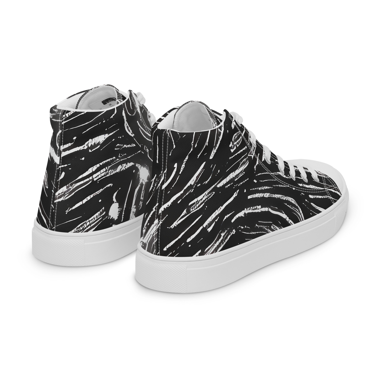 Women's High Top Canvas Shoes - Silver Swirl