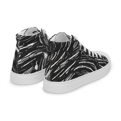 Women's High Top Canvas Shoes - Silver Swirl