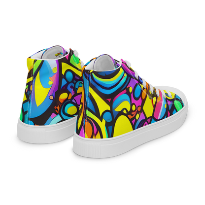 Women's High Top Canvas Shoes - Kaleidoscopic Flow