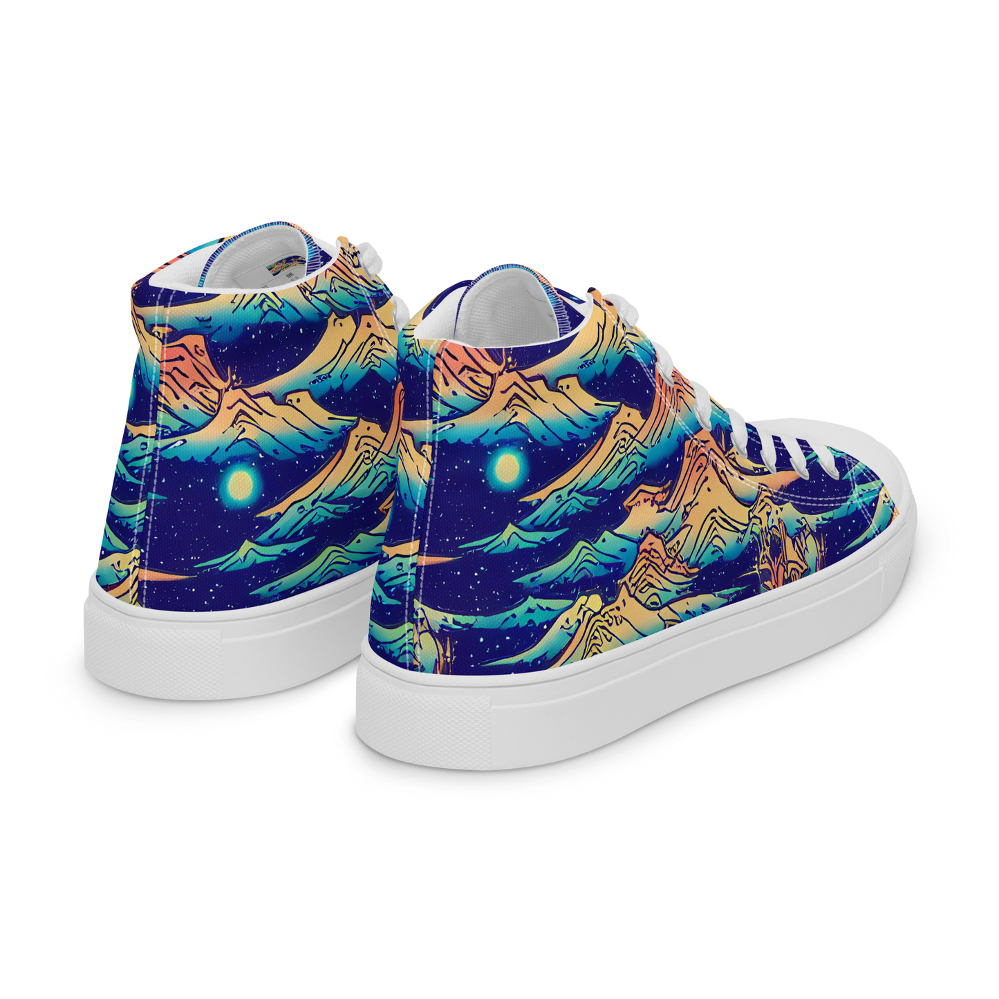 Men's High Top Canvas Shoes - Mystical Mountain Mirage