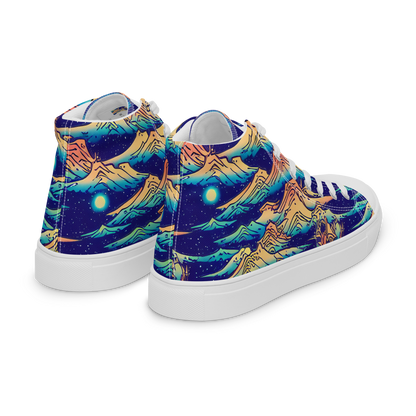 Men's High Top Canvas Shoes - Mystical Mountain Mirage