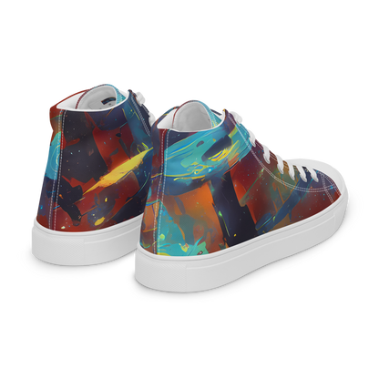 Men's High Top Canvas Shoes - Journey Through Infinity