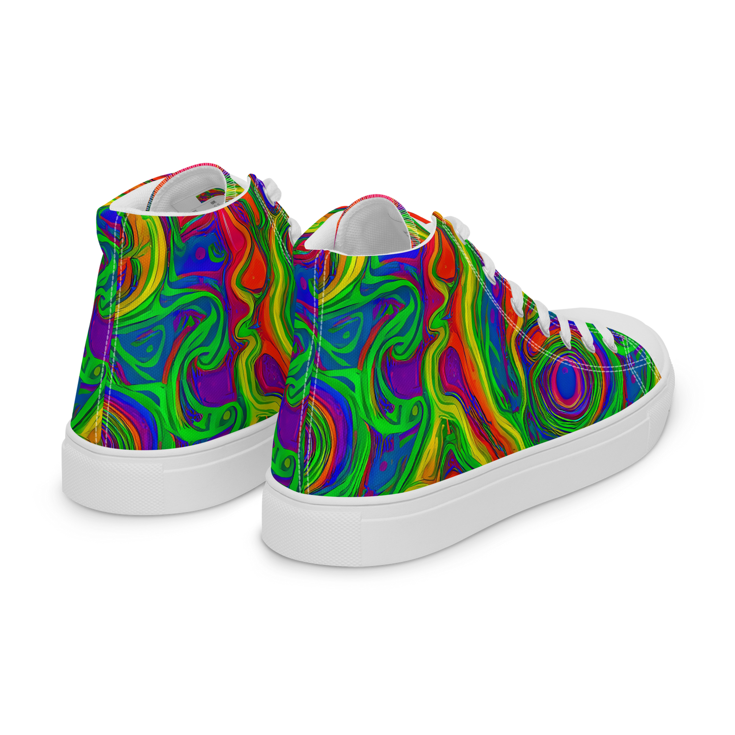 Men's High Top Canvas Shoes - Psychedelic Waves