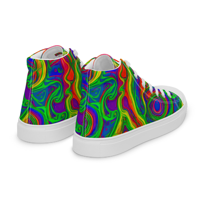 Men's High Top Canvas Shoes - Psychedelic Waves