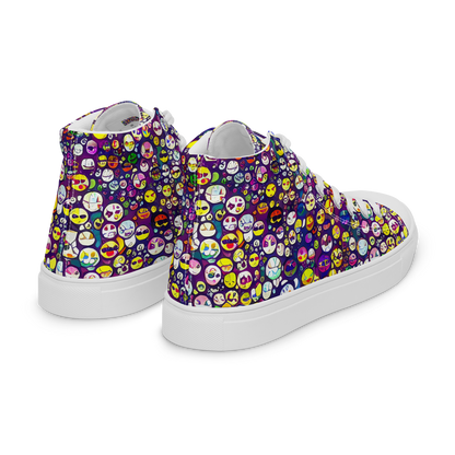 Men's High Top Canvas Shoes - Mosaic Moods