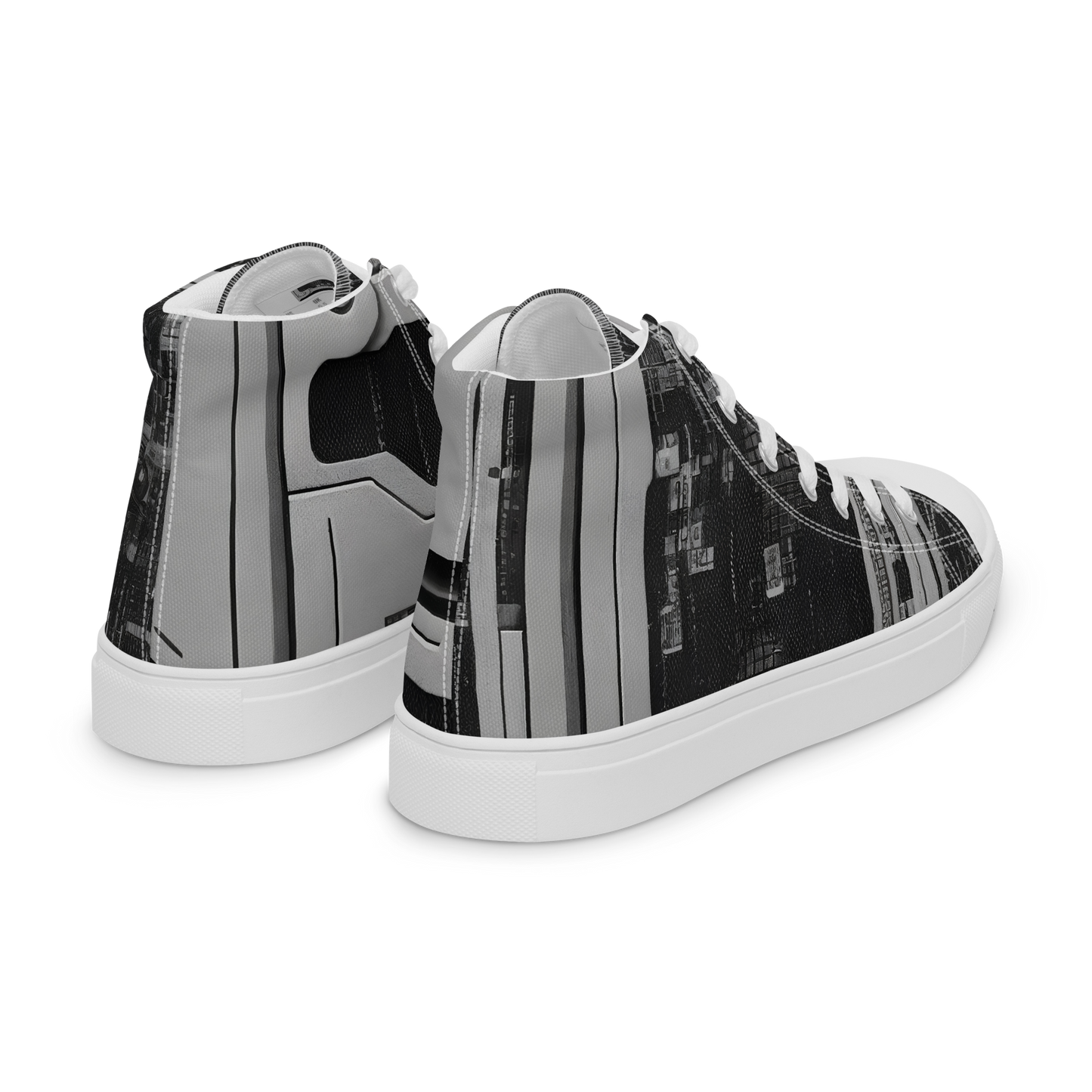 Women's High Top Canvas Shoes - Concrete Harmony