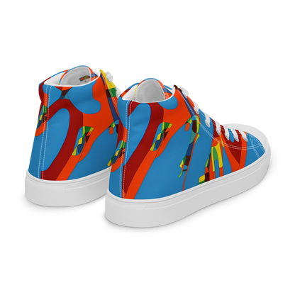 Women's High Top Canvas Shoes - Fire Ocean Fusion