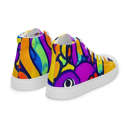 Women's High Top Canvas Shoes - Kaleido Fish