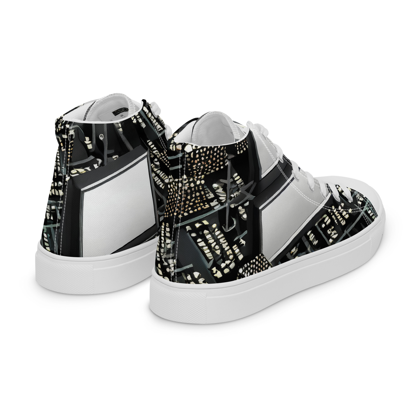 Women's High Top Canvas Shoes - Electro Essence