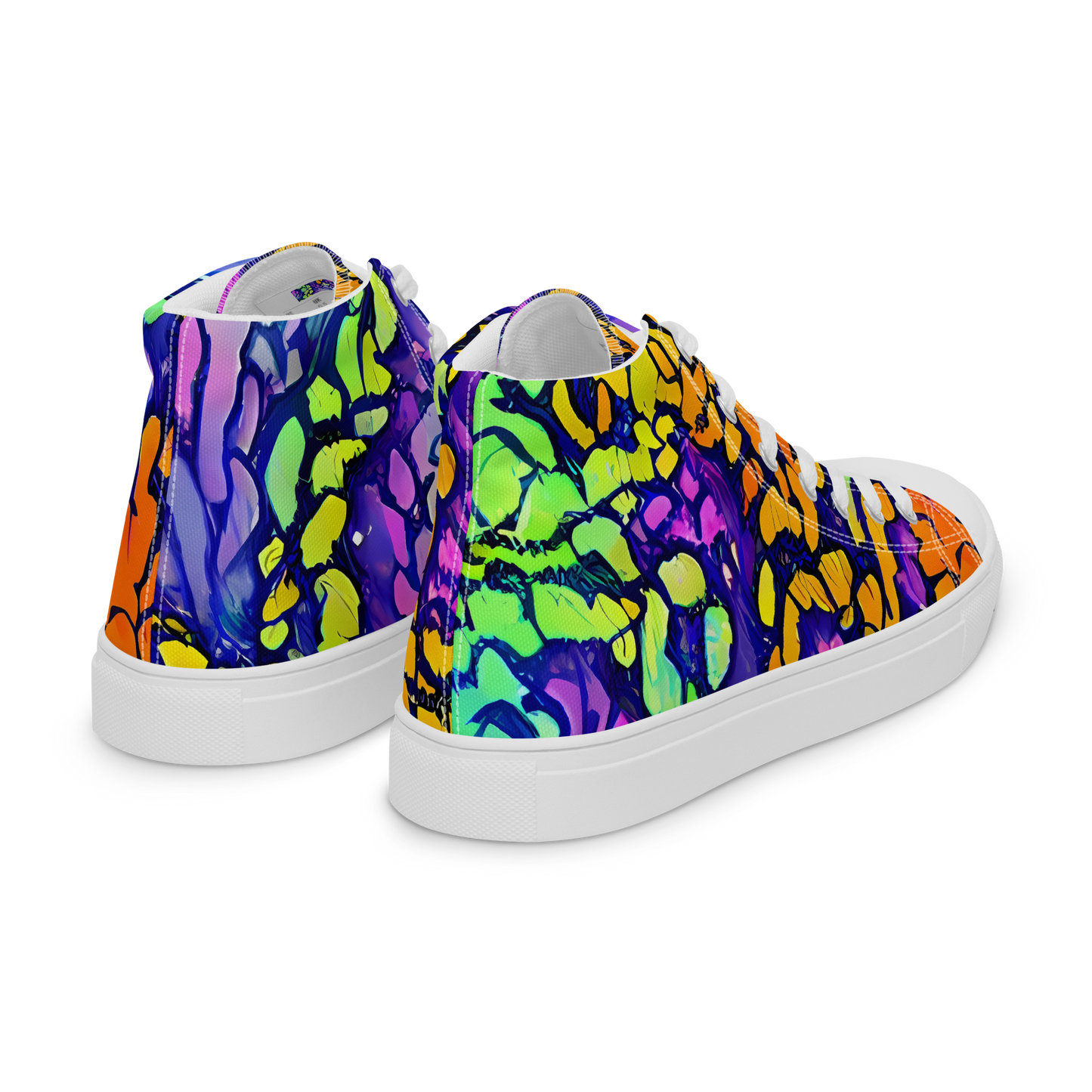 Men's High Top Canvas Shoes - Surreal Waveforms