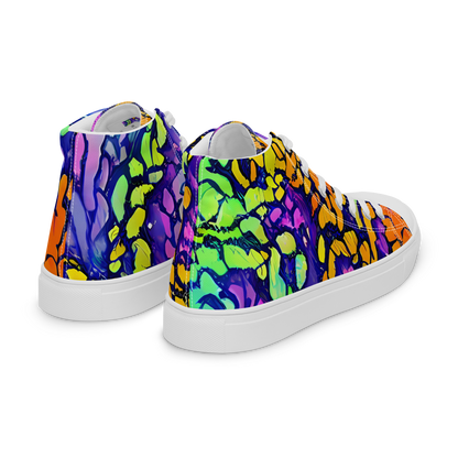 Men's High Top Canvas Shoes - Surreal Waveforms