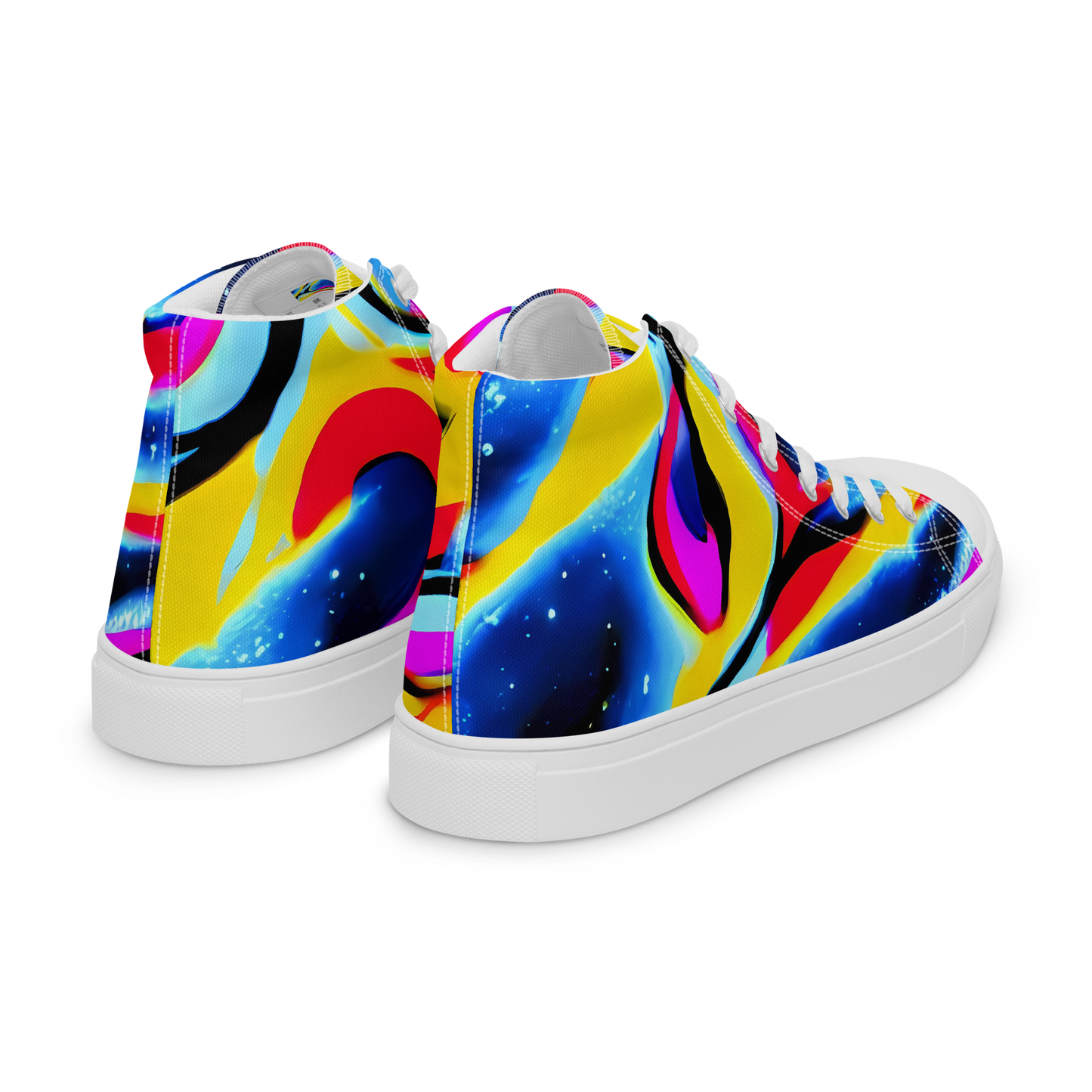 Men's High Top Canvas Shoes - Electric Dreamscape