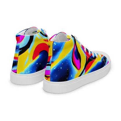 Men's High Top Canvas Shoes - Electric Dreamscape