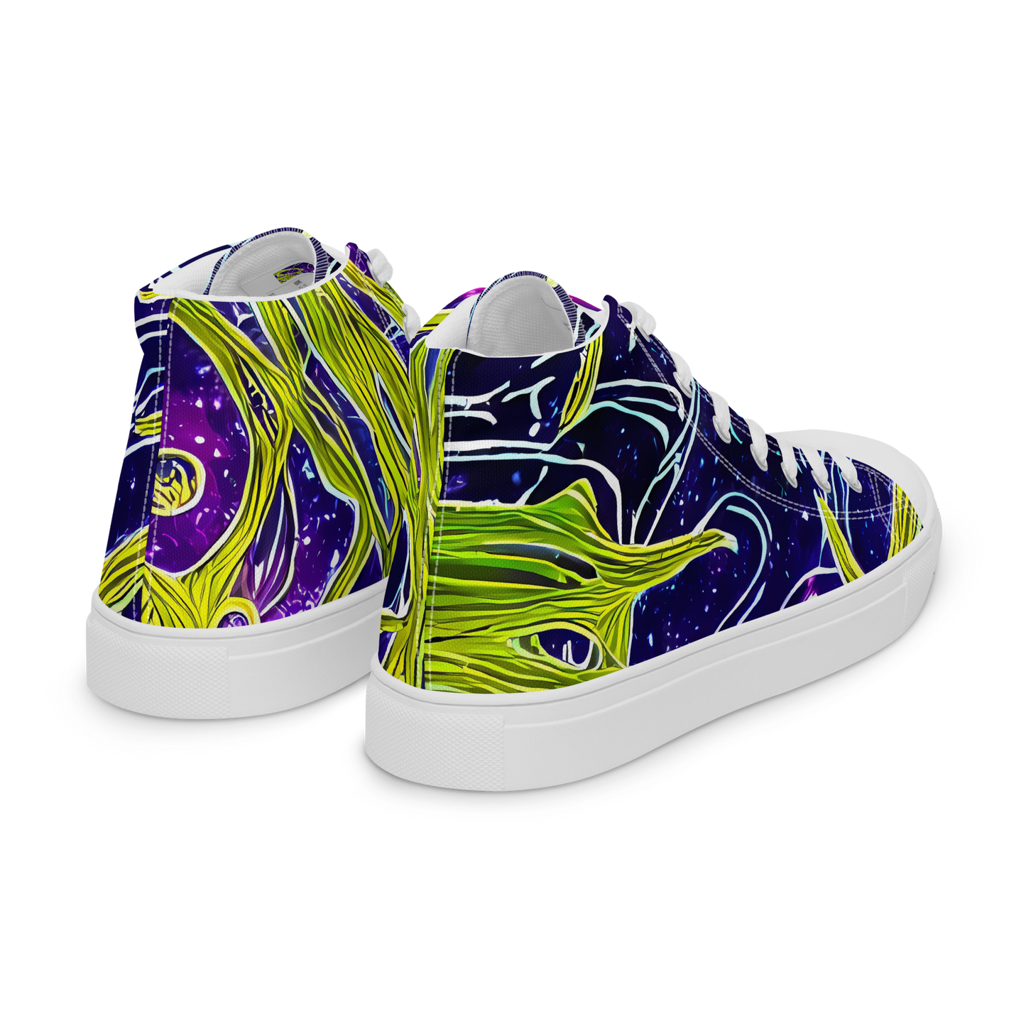 Men's High Top Canvas Shoes - Celestial Scribbles