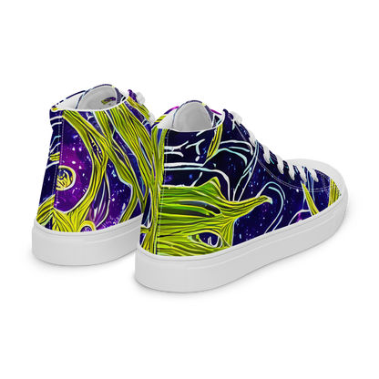 Men's High Top Canvas Shoes - Celestial Scribbles