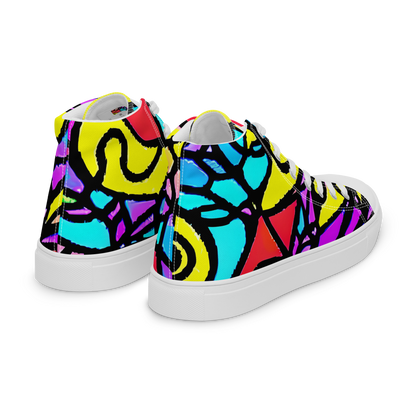 Women's High Top Canvas Shoes - Radiant Chaos