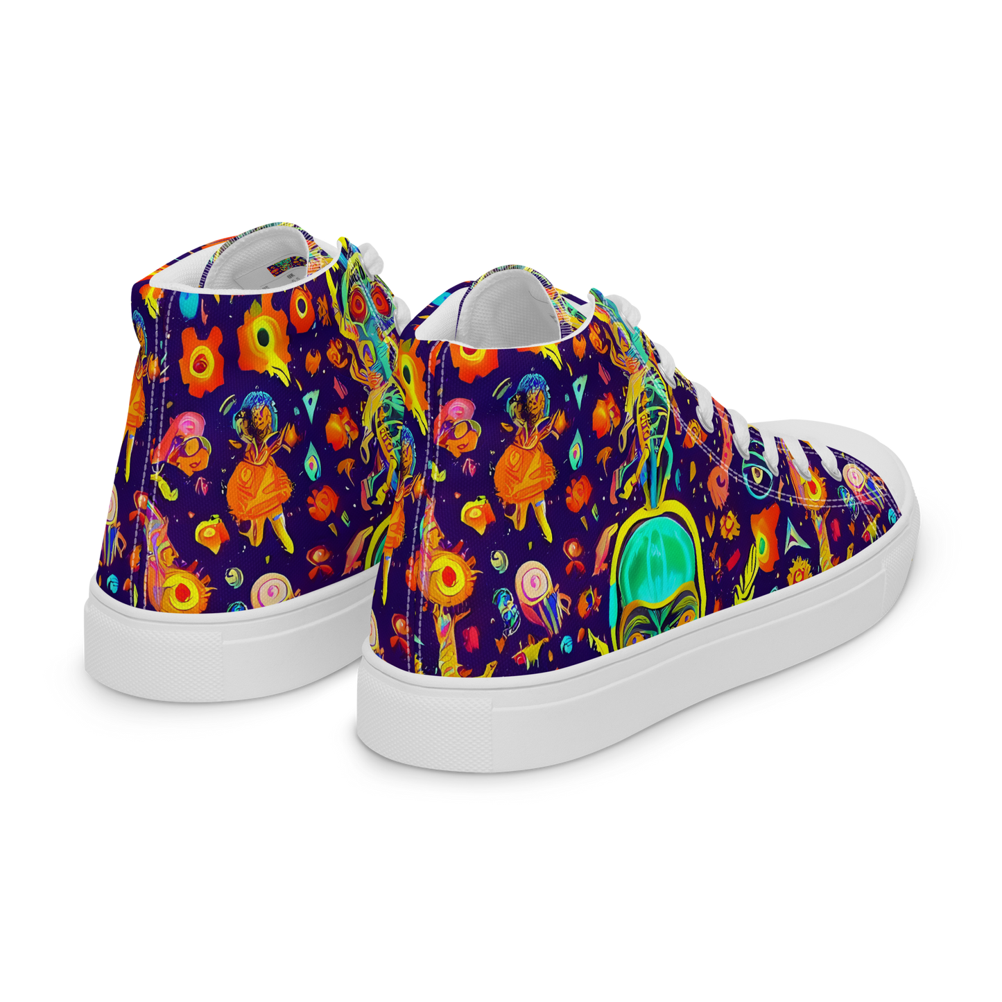 Men's High Top Canvas Shoes - Celestial Quirk