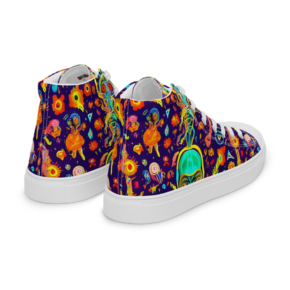 Men's High Top Canvas Shoes - Celestial Quirk